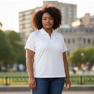 ✨Reebok Women's XXL White Athletic Golf Tennis Polo Shirt Zip Front